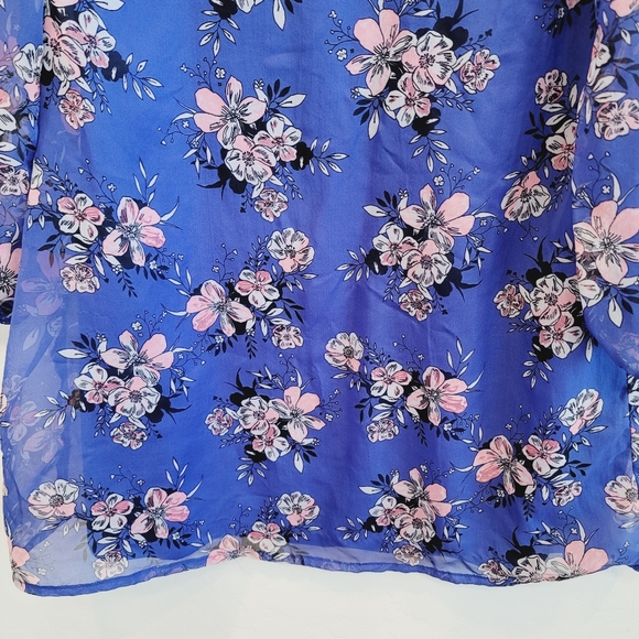 💕 Charlotte Russe Cobalt Blue Floral Shift Dress Women's Size Medium - Picture 2 of 13